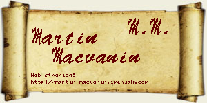 Martin Mačvanin vizit kartica